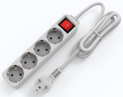 E10-4 &nbsp;QIAOPU 歐式帶開關拖線板