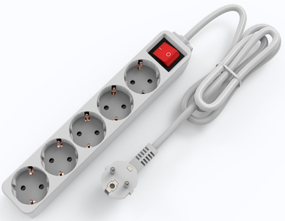 E10-5 &nbsp;QIAOPU &nbsp;歐式五孔拖線板