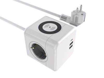 E07 &nbsp;QIAOPU 歐式帶線魔方插座 無線充電 &nbsp;3 歐式插座 &nbsp;2USB &nbsp;1TYPE C